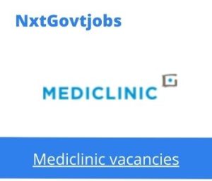 Mediclinic Brits Hospital Unit Manager ICU Vacancies in Brits 2023