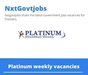 Platinum weekly Supply Chain Management Vacancies in Mahikeng