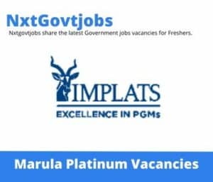 Marula Platinum Shift Supervisor Vacancies in Rustenburg – Deadline 20 Oct 2023