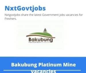 Bakubung Platinum Mine Senior Human Resource Development Vacancies in Mahikeng 2023