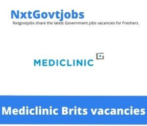 Mediclinic Brits Hospital Enrolled Nursing Auxiliary Gen C Vacancies in Brits – Deadline 12 May 2023
